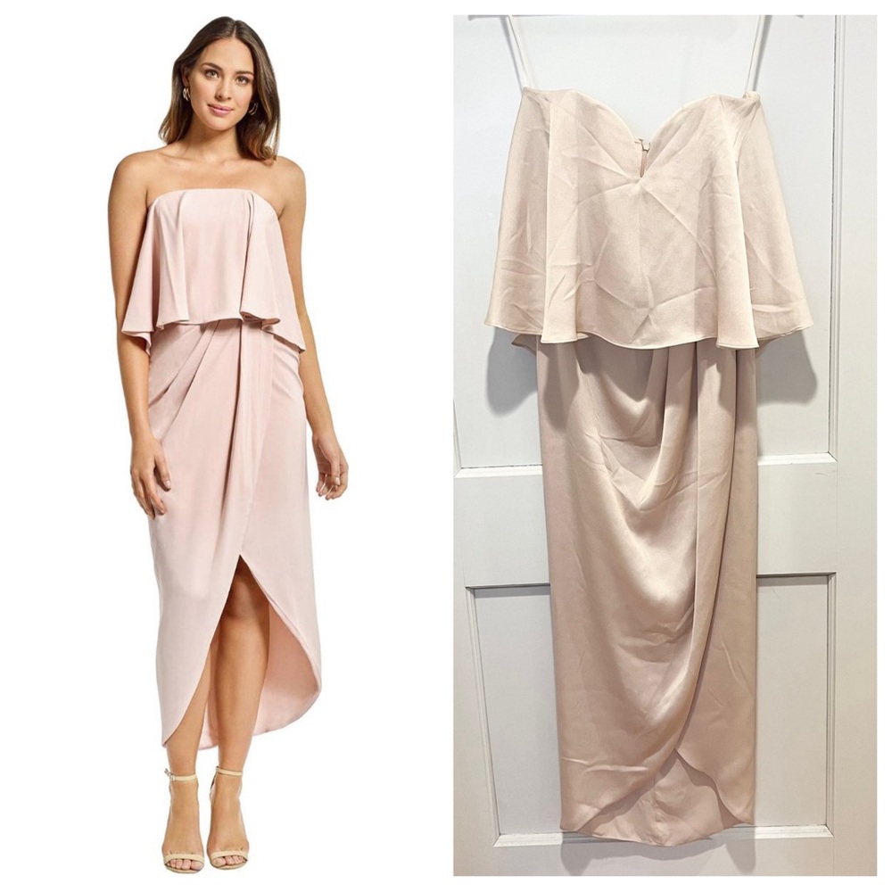Shona Joy Bustier Draped Maxi Dress Nude 2
